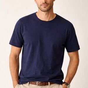 Merz B. Schwanan Navy Cotton T-Shirt
